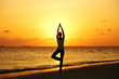 sunset yoga woman