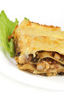 lasagna on white plate