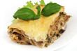 lasagna on white plate