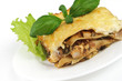 lasagna on white plate