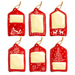 set of christmas tags