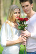 romantic couple in love outdoor