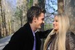 romantic couple in love outdoor