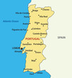 vector map of the Portugal