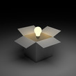 Think out of the box or thinking outside the box concept