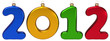 Happy New Year 2012 date baubles Christmas balls colorful
