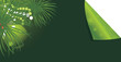 Christmas tree with green ball and tinsel. Festive sticker