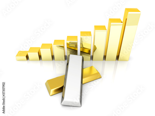 Illustration: Steigende Edelmetall Preise Steigende Edelmetall Preise