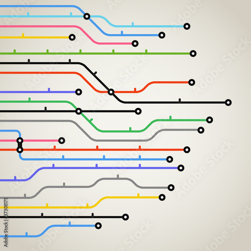 Vector: Abstract color metro scheme background Abstract color metro scheme background