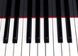 Close up of piano keys