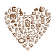 Coffee time, heart shape for your design