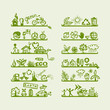 Vector: Shelves with ecology icons for yuor design Shelves with ecology icons for yuor design