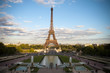 The Eiffel Tower of paris in the sunset