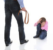 Strict father punishes his son