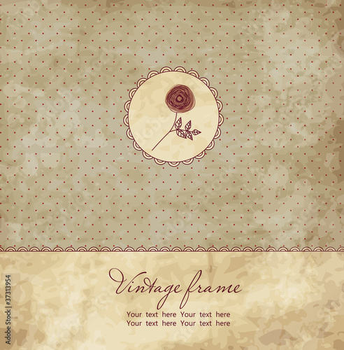Vector: Vintage card with rose Vintage card with rose