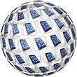 Smart Phones App Tiles Sphere Pattern