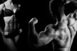 man and a woman in the gym