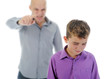 Strict father punishes his son