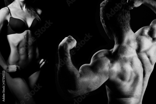 Photo: man and a woman in the gym man and a woman in the gym