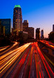 Los Angeles, Urban City at Sunset with Freeway Trafic