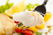 Fish dish - fried fish fillets and vegetables