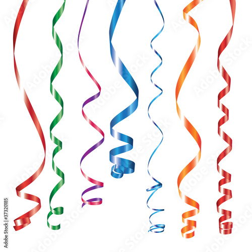 Vector: Multi colored curling ribbon Multi colored curling ribbon