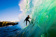 Surfer on Wave at Sunset