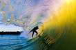 Surfer on Blue Ocean Wave