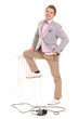 cute correspondent posing