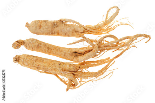 Foto: Dried Ginseng Isolated On White Background Dried Ginseng Isolated On White Background