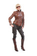 young woman in a leather jacket young woman in a leather jacket