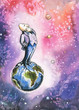 Illustration: Human growing on Earth Human growing on Earth