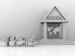 illustration of banking around the world with trade currency illustration of banking around the world with trade currency