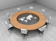 illustration of a conference room with a round table