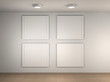 Illustration: illustration of a gallery with 4 empty frames illustration of a gallery with 4 empty frames
