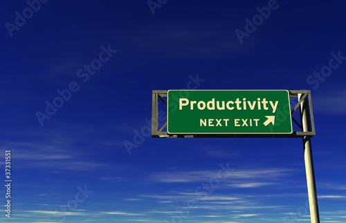 Illustration: Productivity Freeway Exit Sign Productivity Freeway Exit Sign