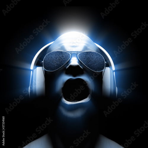 Illustration: DJ with Headphones DJ with Headphones