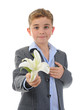 boy with flower