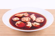 Polish red borscht with uszka (a mushroom filled dumplings) Polish red borscht with uszka (a mushroom filled dumplings)