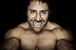 angry muscled bodybuilding man