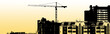 Silhouette of construction, construction equipment Silhouette of construction, construction equipment