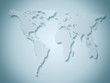 business world map in gray and blue tones