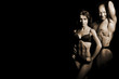 man and a woman in the gym