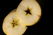 slices of healthy apples isolated on black