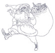 Vector illustration of Santa Claus with bag of presents Vector illustration of Santa Claus with bag of presents
