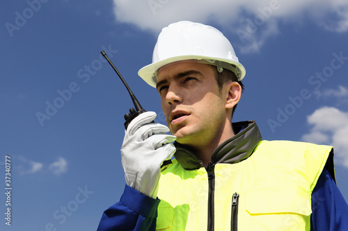Photo: builder with transmitter builder with transmitter