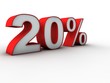 Illustration: 20 percent 3d 20 percent 3d