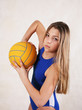 girl - teenager in a water ball