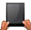 Hands holding tablet pc