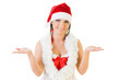 beautiful woman in santa carnival costume